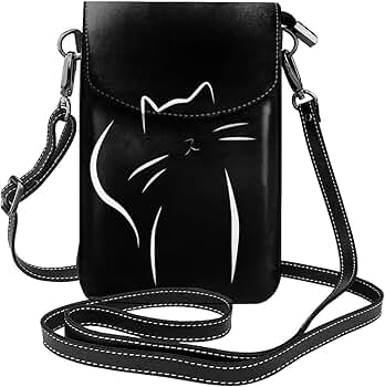 Amazon | [NEKKII] 猫柄(8) スマホポーチ本革 ショルダーバッグ 薄い